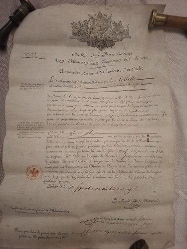 Rare acte francisation - rare, navire