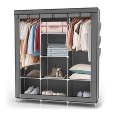 Armoire pliable de rangement 130x175x45 Penderie Pliante Camping Rail vêtements
