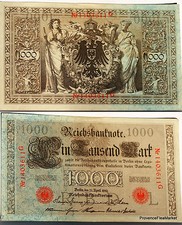 ALLEMAGNE Deuxième Reich billet 1000 Mark Berlin Pick44b 1910 circulé