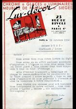 PARIS (IV°) MEUBLES SIEGES LUMINAIRES CHROME Vintage "LUX-DECOR" en 1950