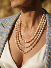 Long sautoir perles d'eau