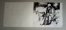 Lithographie signée au crayon de papier-Pierre LETELLIER - Berger au parapluie