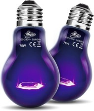 GUZZLO 2PCS Lampe Chauffante Reptile, 75W Poussin Infrarouge Lumière Naturelle d