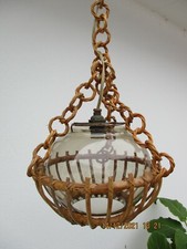 Suspension rotin verre fumé