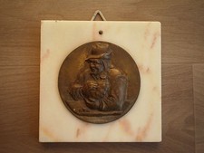 MEDAILLON BRONZE DORE MARBRE L