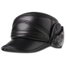 Hommes Cuir Chapeau Trappeur