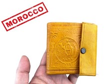 Portefeuille marocain artisanal en cuir naturel fait à la main porte-monnai