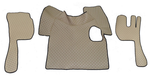 Beige eco cuir tapis pour - beige,