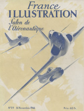 "SALON DE L'AÉRONAUTIQUE 1946" Couverture originale FRANCE ILLUSTRATION entoilée