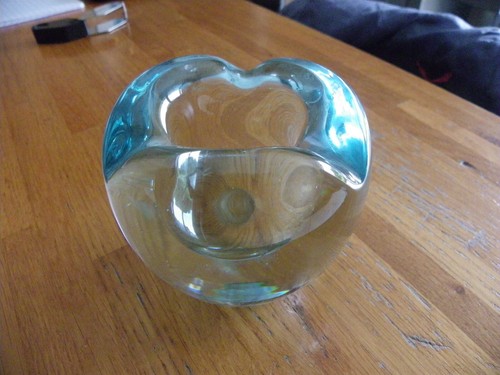 Cendrier bleu cristal daum - bleu,