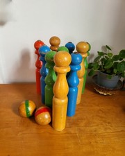 Ancien Jeu de Quille en Bois 2