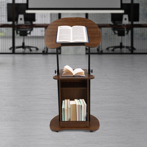Portable wood podium stand - wood,
