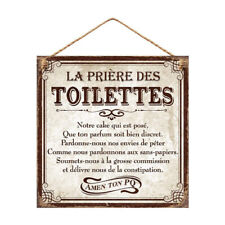 Plaque métal prière  WC, décoration murale porte de toilette, déco humoristique