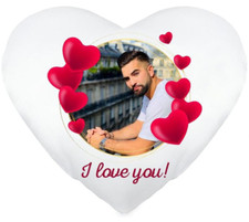 Coussin Coeur + Housse de Coussin Kendji Girac Personnalisé