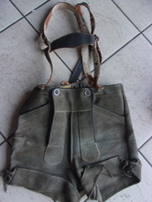 Veritable ancienne KURZE-LEDERHOSE SHORT TYROLIEN CULOTTE BAVAROISE Cuir de Cerf