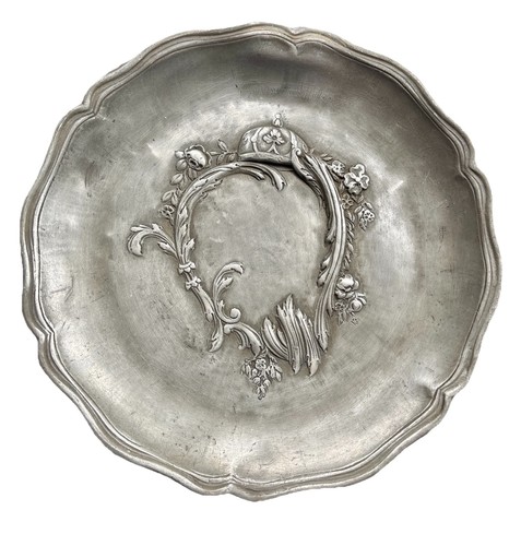 Ancienne assiette etain 18eme - etain,