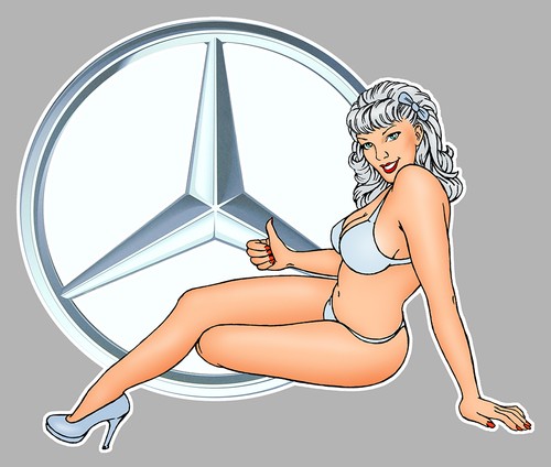 Mercedes benz left sticker pin - benz,