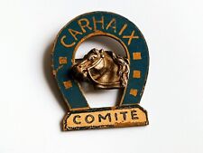 insigne cheval Carhaix Comité métal peint vintage broche chevalier horse badge