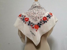 N02 FOULARD CARRE en fine soie fleurs TED LAPIDUS 66x66cm FINE SILK SQUARE SCARF