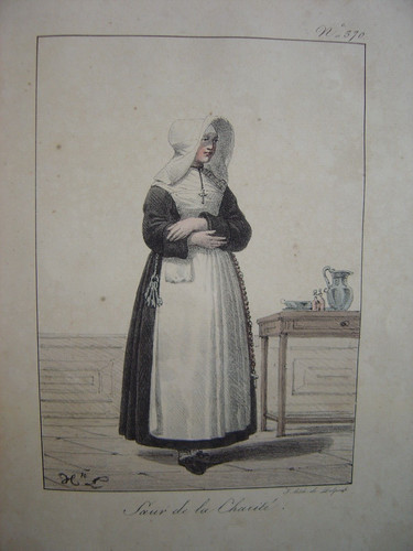 Grande lithographie costume - lithographie,
