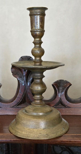Bougeoir ancien bronze - ancien,