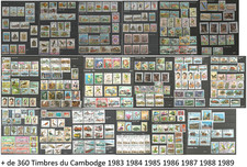 Cambodge + de 360 timbres de 1983 à 1989  affaire à saisir ; 0,03 € le timbre