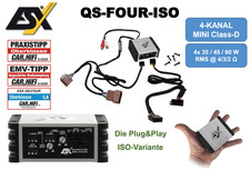 ESX QS FOUR ISO AMP amplificateur numérique compact 4 canaux classe D 240 wat...
