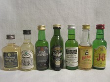 7 MIGNONNETTES ANCIENNES WHISKY: BALLANTINES,GLEN GRANT,CLAN CAMPBEL,GLENFIDDICH