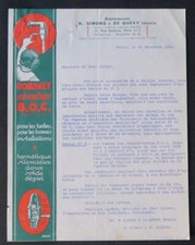 Facture 1936 ROBINET AUTOMATIQUE BOC rue de la Roquette PARIS illustrée 115