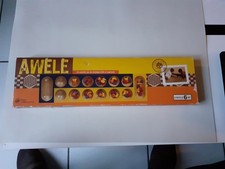 Jeu de société Awalé  45 x 12 cm en bois vernis avec 48 pions en bois