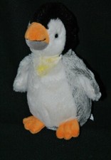Peluche doudou pingouin manchot CREATIONS DANI gris blanc noir orange 25 cm NEUF
