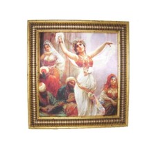 La danse oriental par Fabio Fabbi impression artisanale sur Soie, 25*25 cm