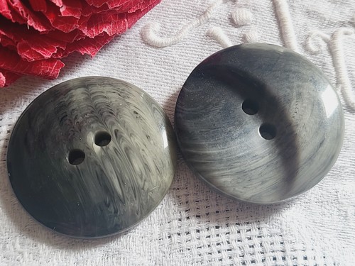 Duo gros boutons - vintage, gris