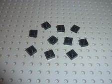 10 x LEGO Plate 1x1 Black Réf