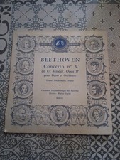 disque vinyle 33 tours BEETHOVEN CONCERTO N° 3 EN UT MINEUR OPUS 37