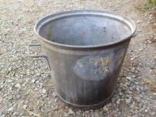 Ancienne bassine lessiveuse en métal galva zinc vintage pour déco jardinière