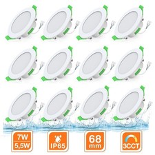 1-20 LED Projecteur encastrable 230V Rond Plafond Plat Set Spot encastrable...