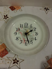 Ancienne pendule trophy blanche a fleur