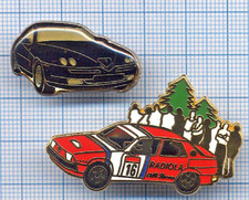Lot PIN'S voitures ALFA ROMEO / GTV Gran Turismo Veloce + A75 V6 ARTHUS BERTRAND