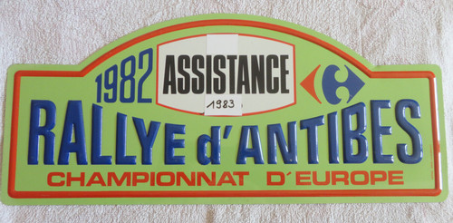 1982 plaque rallye antibes - plaque, d'antibes
