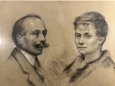 Phidias (XX) Grand et rare dessin signé et daté Art déco Paris France Circa 1925