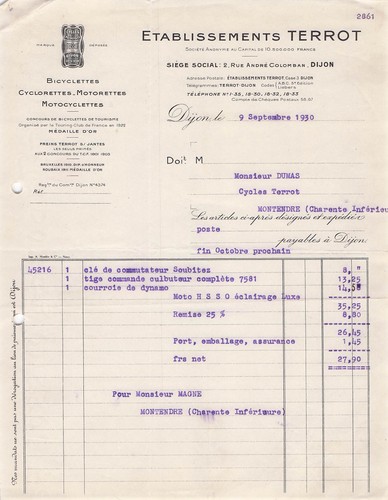 Dijon fabricant terrot 1930 - 21,