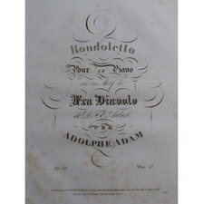 ADAM Adolphe Rondoletto op 51 Piano ca1830