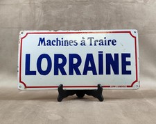 Plaque émaillée machines à traire LORRAINE Made in France Vintage 1960