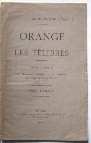 Saint victor orange et les - l.,
