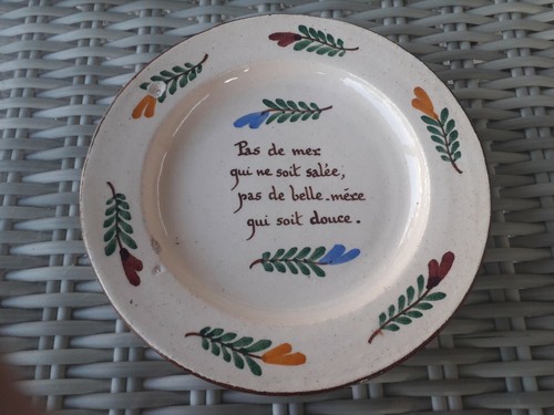 Malicorne assiette ancienne - malicorne,