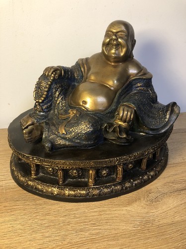 Bouddha rieur bronze statue - rieur, en