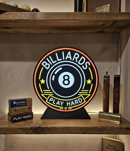 Enseigne billard lumineuse - enseigne,