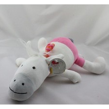 Doudou musical cheval blanc rose gris EGMONT TOYS  - 17925