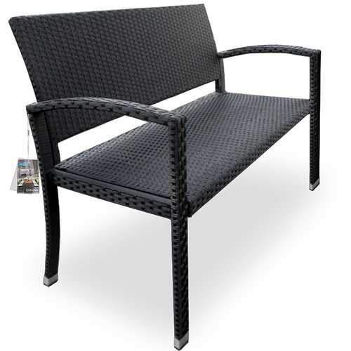 Banc jardin polyrotin noir - banc, de